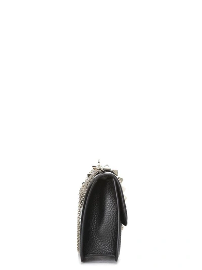Shop Valentino Rockstud Shoulder Bag In Black