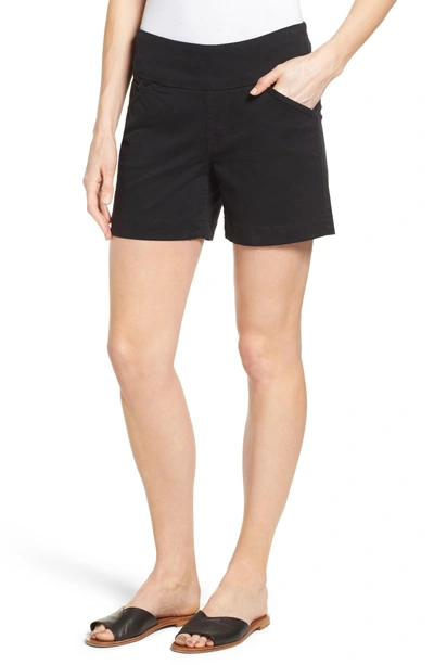 Shop Jag Jeans Ainsley Pull-on Stretch Twill Shorts In Black