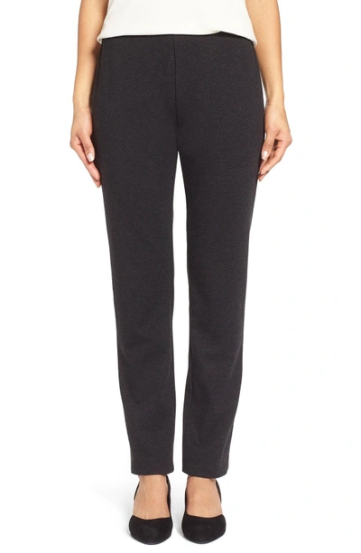 Shop Eileen Fisher Skinny Ponte Pants In Charcoal