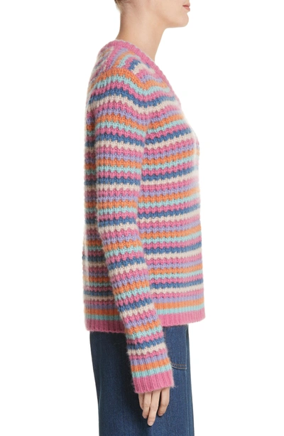 Shop Marc Jacobs Stripe Cashmere Sweater In Pink Multi