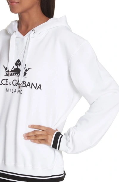Shop Dolce & Gabbana Logo Hooded Sweatshirt In White