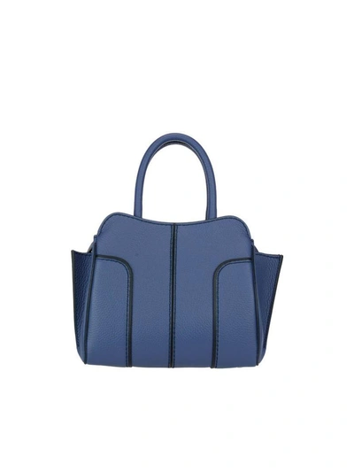 Shop Tod's Mini Sella Bag In Jeans Scuro