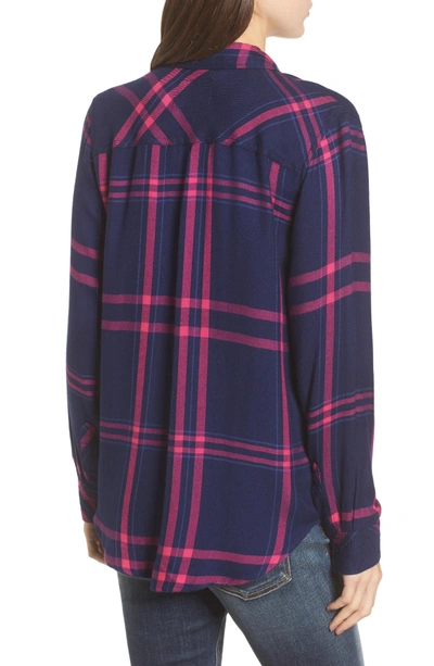 Shop Rails Hunter Plaid Shirt In Navy/ Lipstick