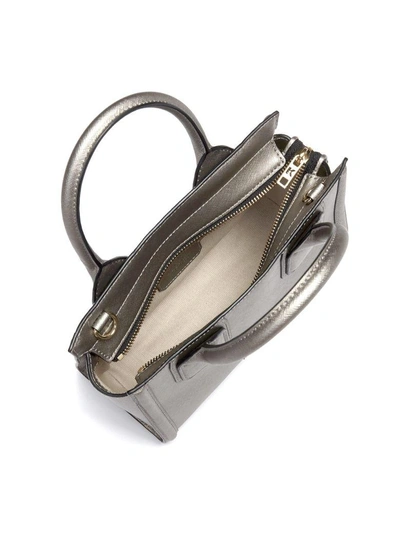 Shop Karl Lagerfeld Klassic Metal Saffiano Leather Handbag In Argento