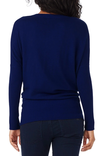 Shop Rosie Pope V-neck Maternity Sweater In Indigo