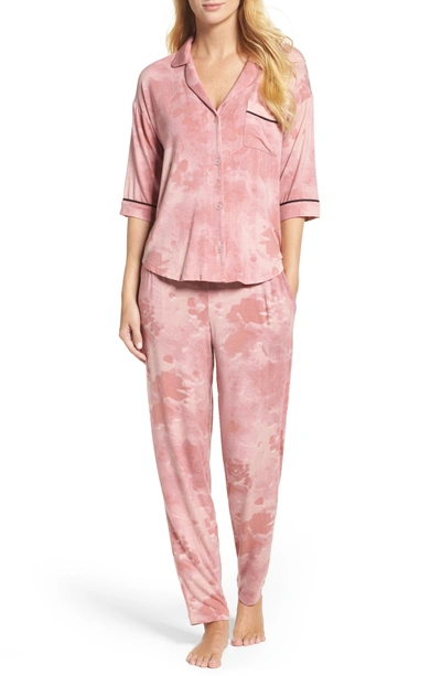 Shop Dkny Jersey Pajamas In Pink Floral
