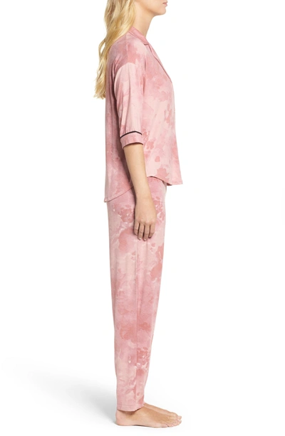 Shop Dkny Jersey Pajamas In Pink Floral