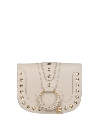 Shop See By Chloé Hana Leather Studded Bag In Beige