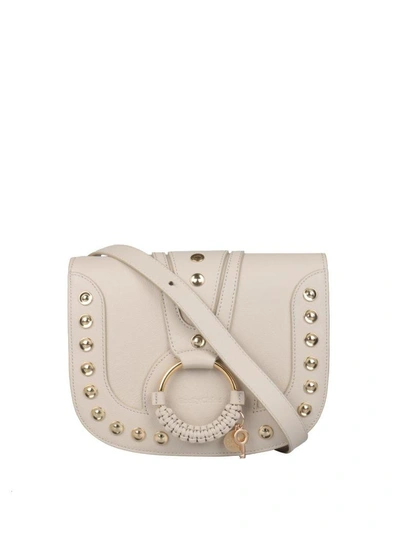 Shop See By Chloé Hana Leather Studded Bag In Beige