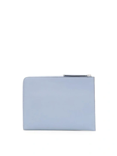 Shop Fendi Clutch With Rainbow Studs In Azzurro Sky+mlc+pallceleste