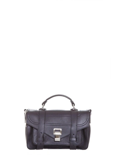 Shop Proenza Schouler Ps1 Tiny Leather Shoulder Bag In Black