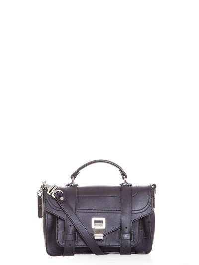 Shop Proenza Schouler Ps1 Tiny Leather Shoulder Bag In Black