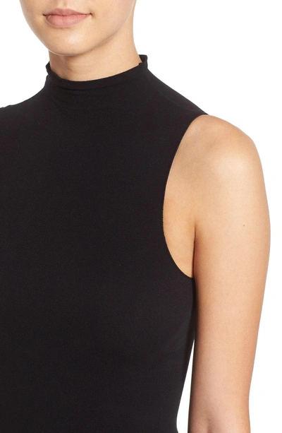 Commando Ballet Mockneck Sleeveless Thong Bodysuit In Black