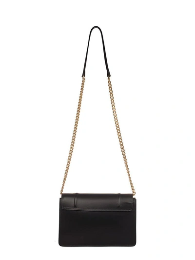 Shop Visone Black Lizzy Medium Leather Shoulder Bag