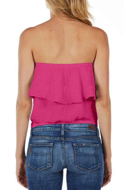 Shop Michael Stars Ruffle Tube Top In Pink Punch