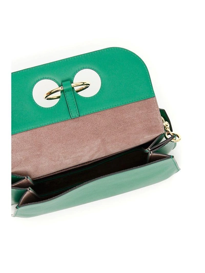 Shop Jw Anderson Medium Leather Pierce Bag In Emeraldverde