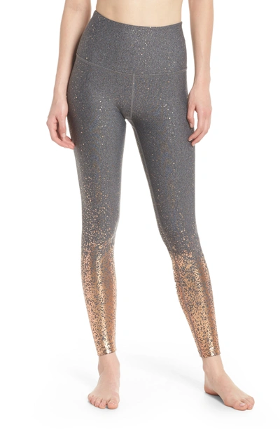 Shop Beyond Yoga Ombre High Waist 7/8 Leggings In Black-white Rose Gold Speckle