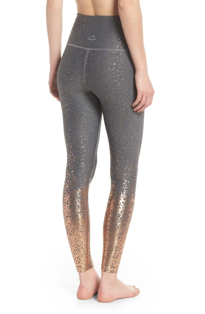 Shop Beyond Yoga Ombre High Waist 7/8 Leggings In Black-white Rose Gold Speckle