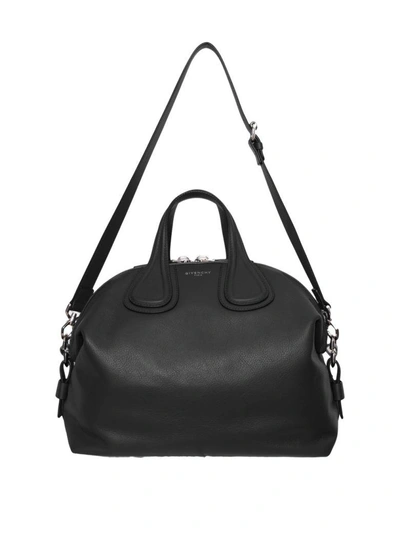 Shop Givenchy Nightingale Medium Leather Bag In Nero