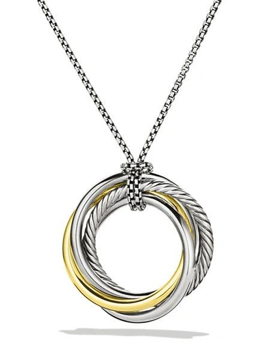 Shop David Yurman Crossover Pendant With Gold On Chain In Silver/gold