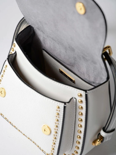 Shop Miu Miu Dahlia Crystal Shoulder Bag In Bianco