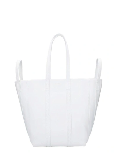 Shop Balenciaga Laundry Cabas Tote Bag In White