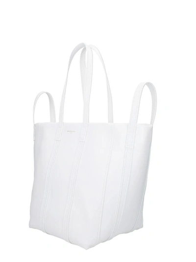 Shop Balenciaga Laundry Cabas Tote Bag In White