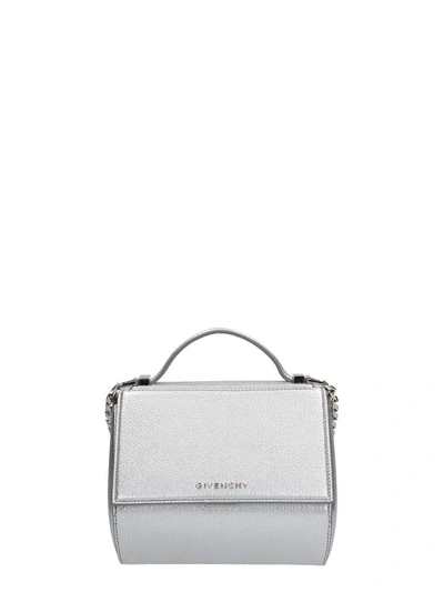 Shop Givenchy Mini Pandora Box Chain Bag In Silver