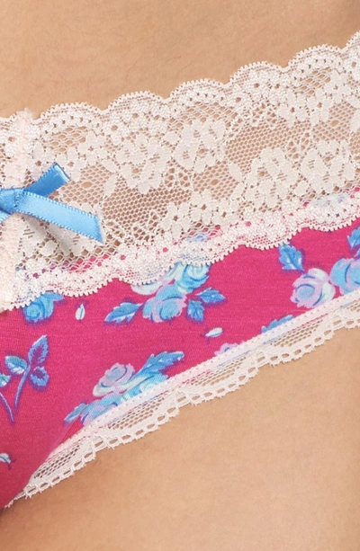 Shop Honeydew Intimates Lace Trim Low Rise Thong In Gypsy Rose Floral