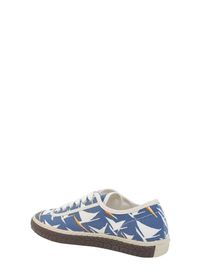 Shop Marni Printed Canvas Sneakers In Blu