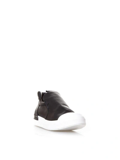 Shop Cinzia Araia Black Leather Slip On Sneakers