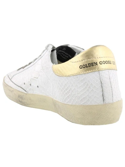 Shop Golden Goose Superstar Sneaker In White Printed Snake-gold Star