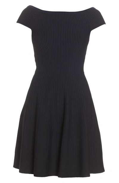 Shop French Connection Olivia Off The Shoulder Dress In Black/ Nocturnal