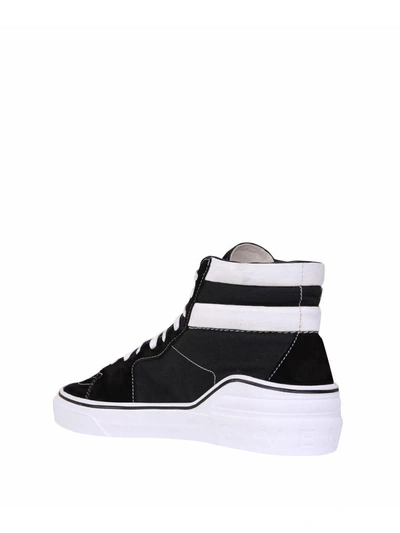 Shop Givenchy Suede-trimmed High-top Sneakers In Nero