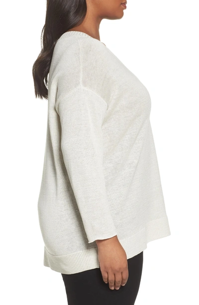 Shop Eileen Fisher Organic Linen Sweater In Bone