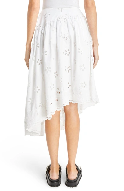 Shop Simone Rocha Asymmetric Broderie Anglaise Midi Skirt In White