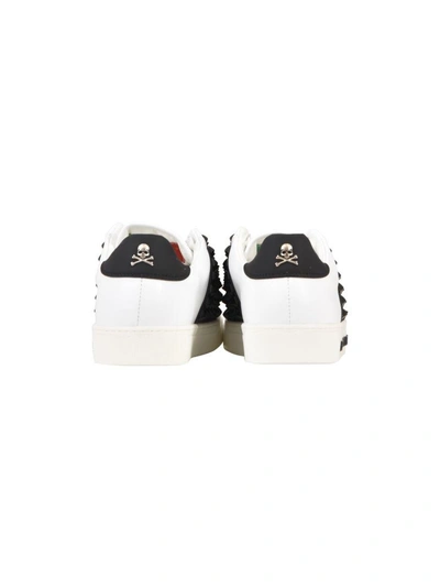 Shop Philipp Plein Low-top Studded Sneaker In White-black