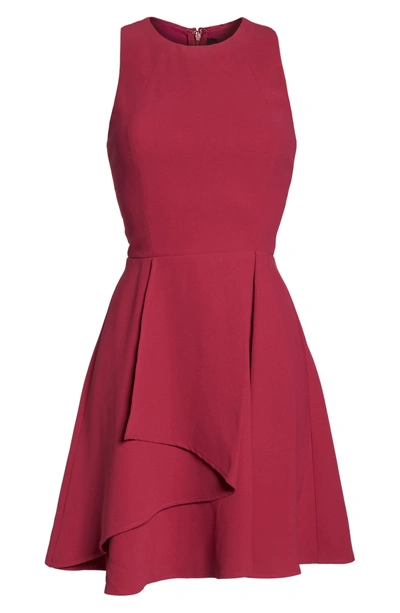 Shop Adelyn Rae Athena Fit & Flare Dress In Dark Magenta