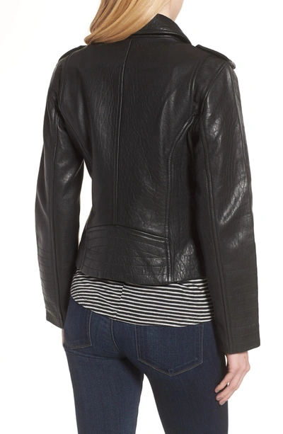 Shop Bb Dakota Mathew Textured Leather Jacket In Black
