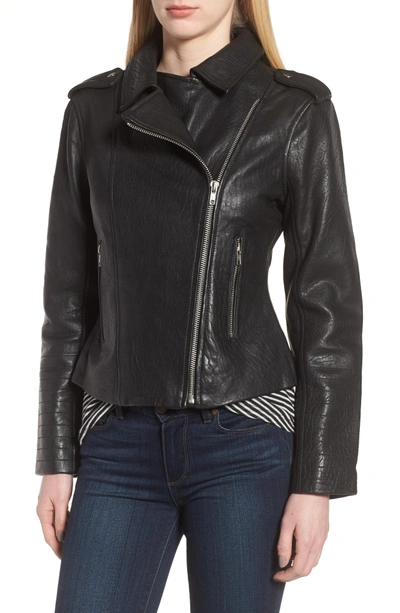 Shop Bb Dakota Mathew Textured Leather Jacket In Black