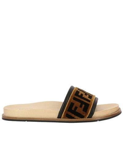 Shop Fendi Sandals Shoes Men  In Tobacco