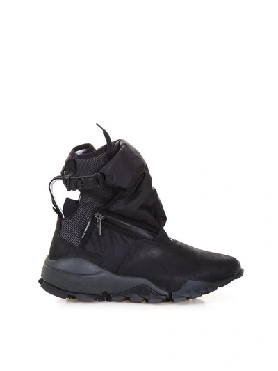 Shop Y-3 Ryo High Technical Fabric & Leather Sneakers In Black
