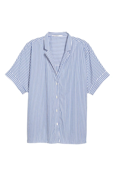 Shop Stateside Stripe Oxford Shirt In Vintage Blue