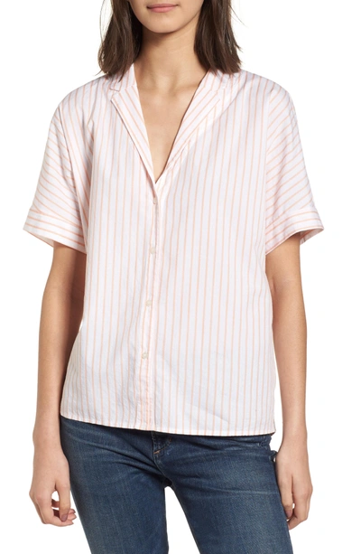 Shop Stateside Stripe Oxford Shirt In Sorbet