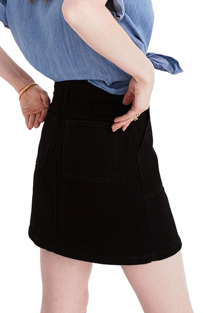 Shop Madewell Zip Denim Utility Miniskirt In Black Frost