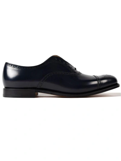 Shop Church's Perforated Oxford Shoes In Abm Navy Blue