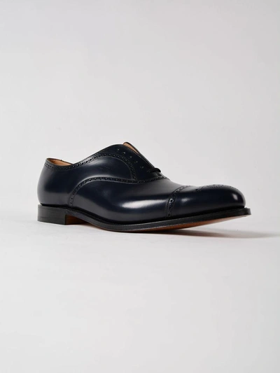 Shop Church's Perforated Oxford Shoes In Abm Navy Blue