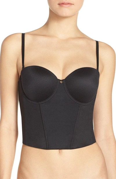 Shop Betsey Johnson Forever Perfect Convertible Underwire Bustier In Raven Black