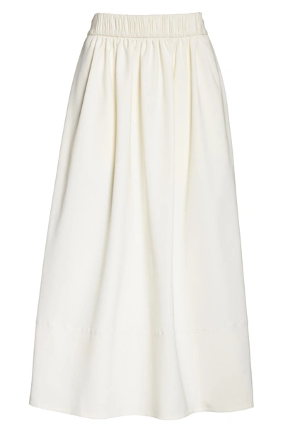 Shop Tibi Stretch Faille Full Midi Skirt In Ivory