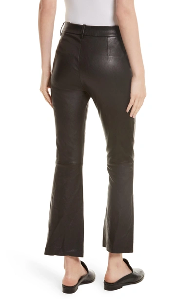 Shop Helmut Lang Stretch Leather Flare Pants In Black